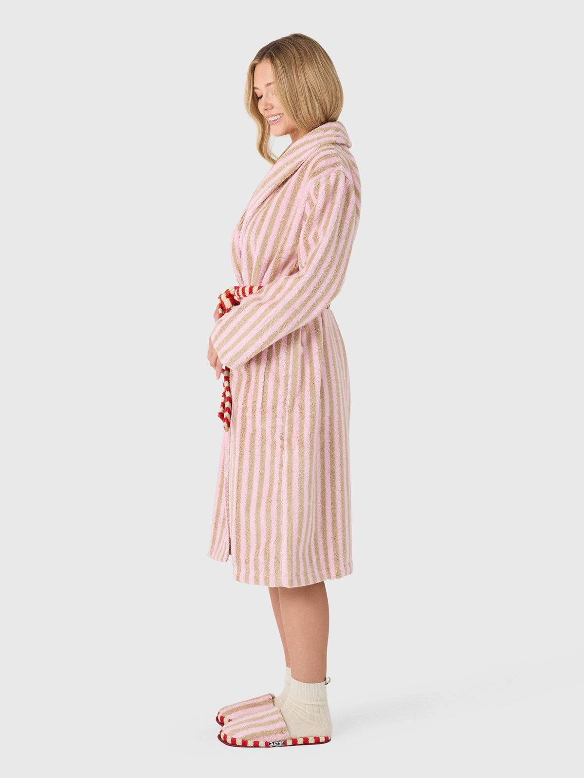 Dusen Dusen Women's Ladybug Stripe Bathrobe