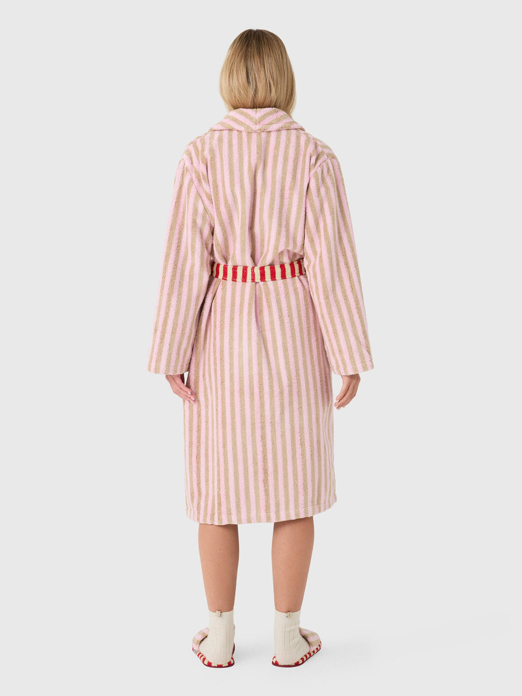 Dusen Dusen Women's Ladybug Stripe Bathrobe