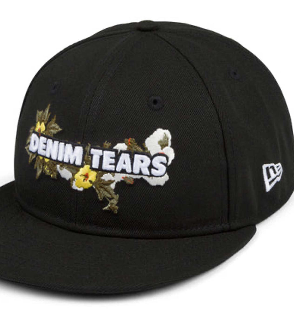 Denim Tears New Era Floral Logo Hat Black