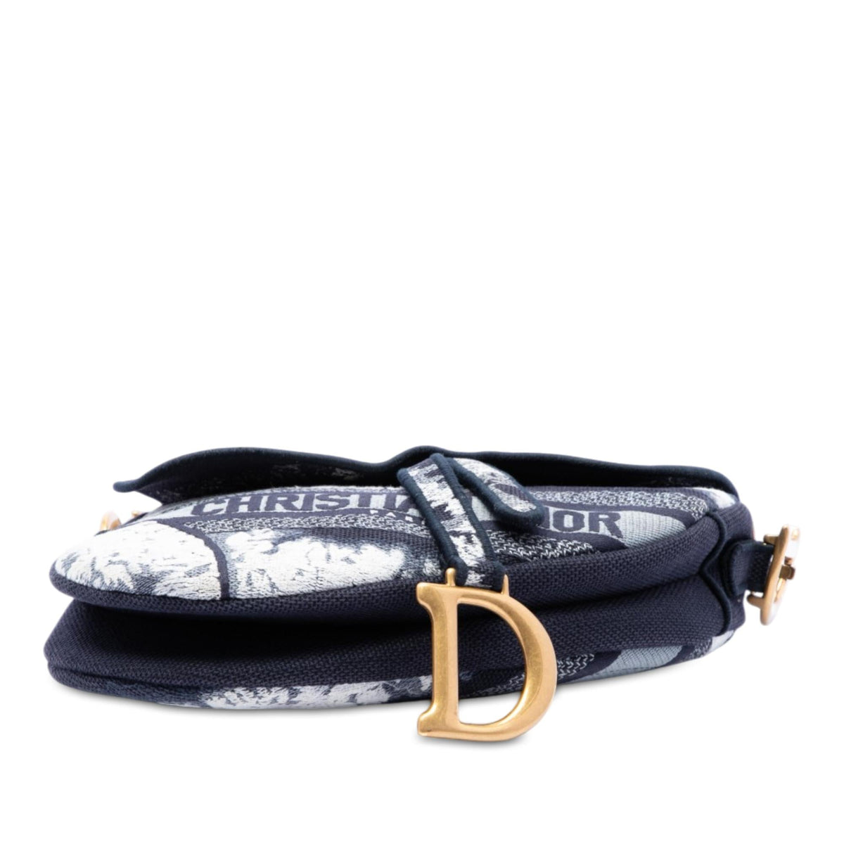 Dior Canvas Embroidered Tie Dye Saddle Bag - Blue
