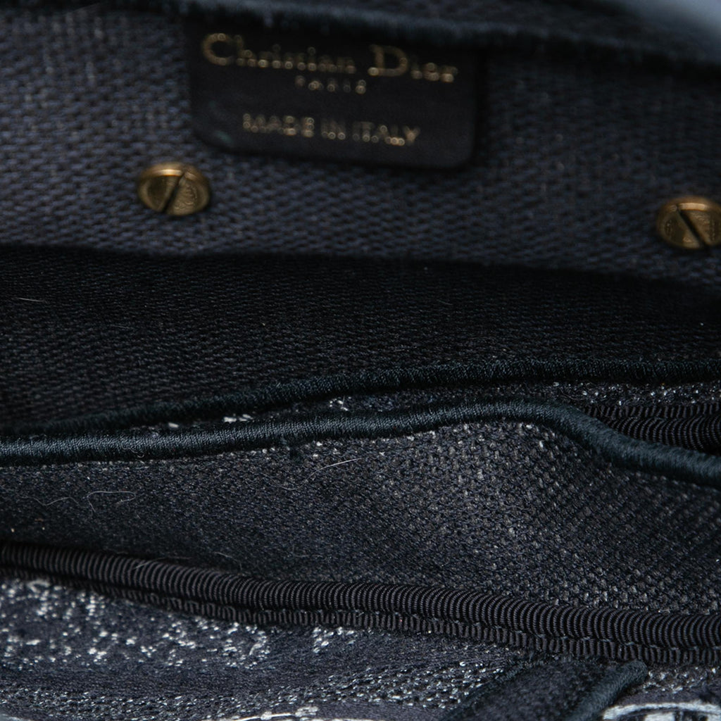 Dior Canvas Embroidered Tie Dye Saddle Bag - Blue