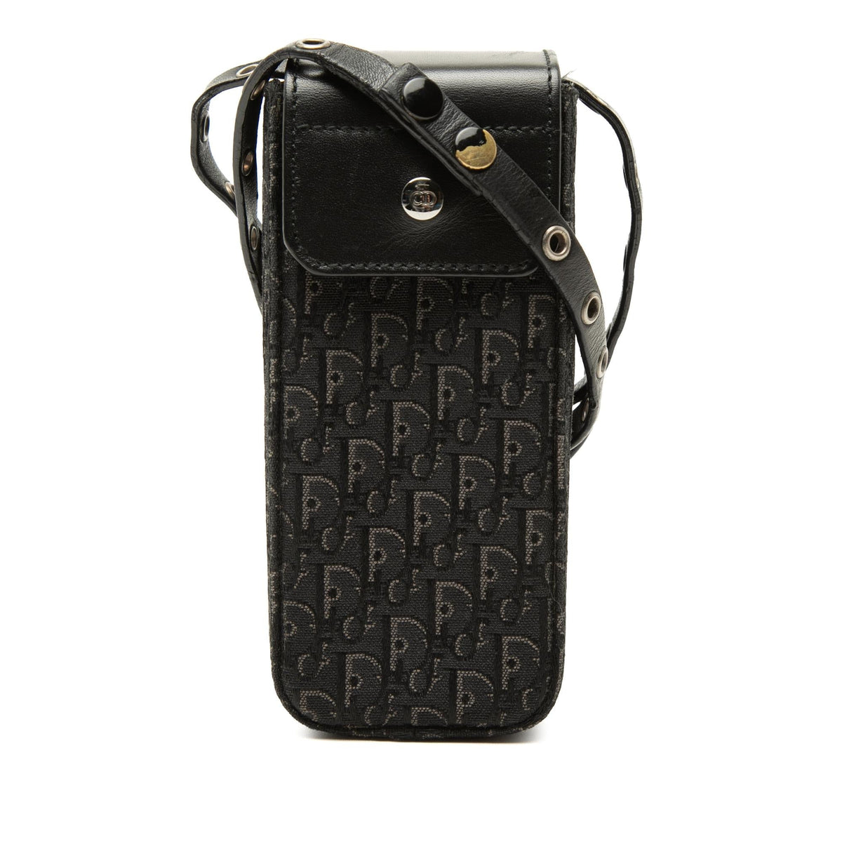 Dior Diorissimo Trotter Canvas Phone Pouch Crossbody Bag - Black