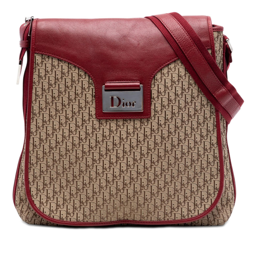 Dior Diorissimo Trotter Canvas Street Chic Crossbody Bag - Beige/Red