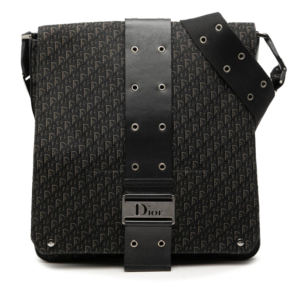 Dior Diorissimo Trotter Canvas Street Chic Crossbody Bag - Black