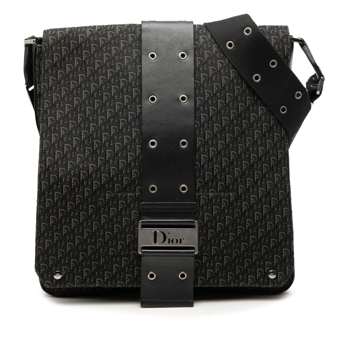 Dior Diorissimo Trotter Canvas Street Chic Crossbody Bag - Black