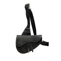 Dior Grained Calfskin Saddle Crossbody Bag - Black