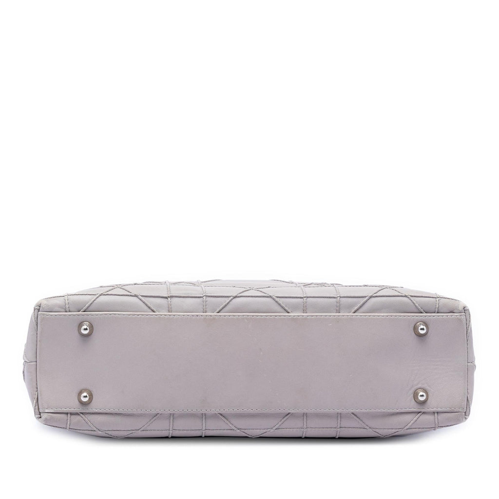 Dior Lambskin Cannage Granville Chain Tote Bag - Grey