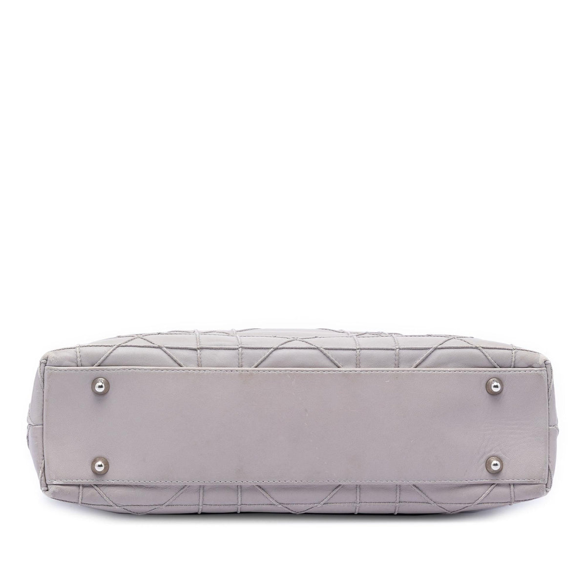 Dior Lambskin Cannage Granville Chain Tote Bag - Grey