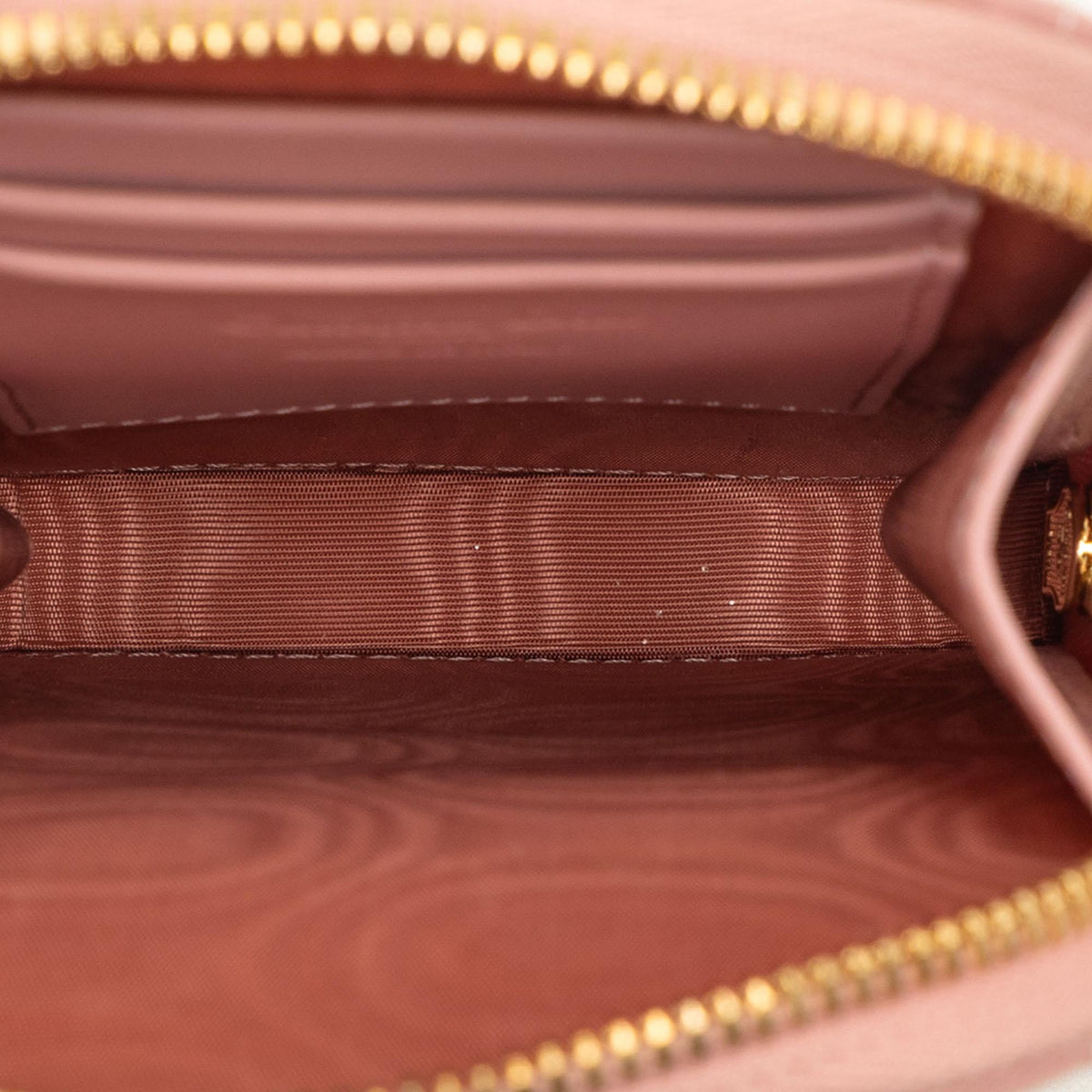 Dior Lambskin Cannage Lady Dior Call in Phone Holder Satchel - Pink