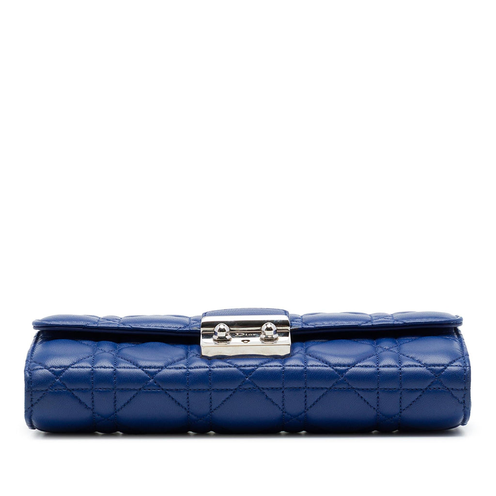 Dior Lambskin Cannage Miss Dior Promenade Wallet on Chain - Blue
