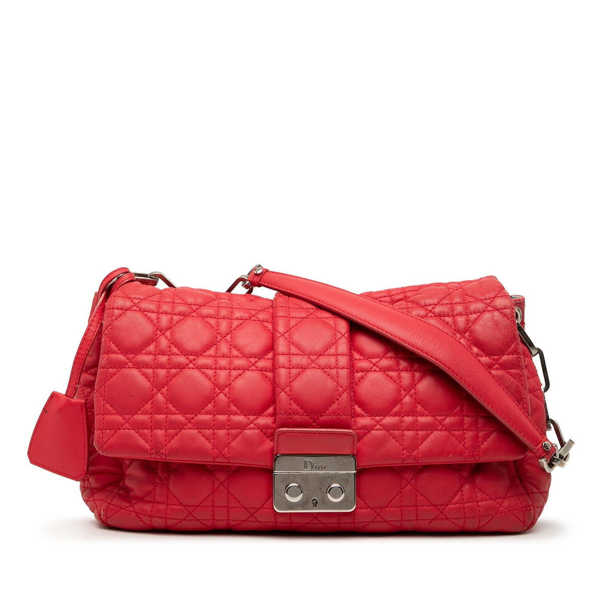 Dior Lambskin Cannage New Lock Shoulder Bag - Red