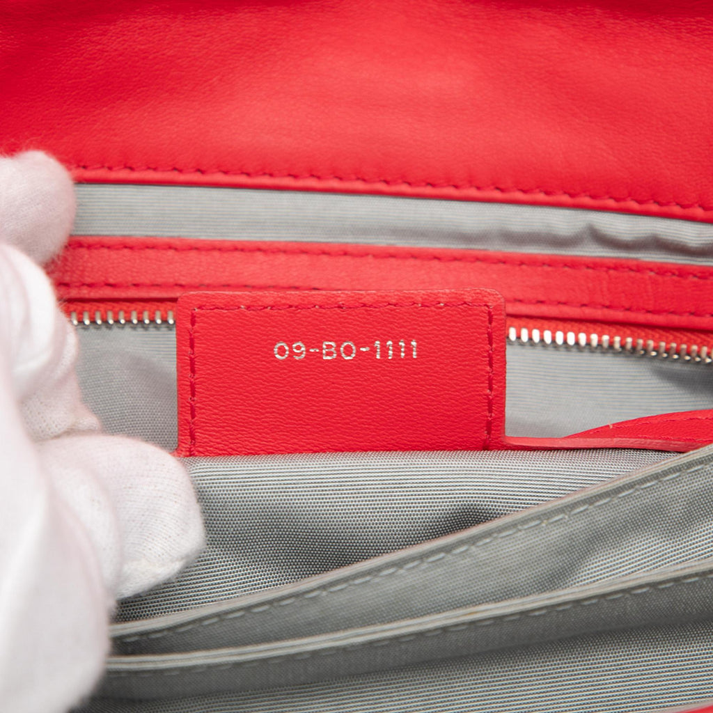 Dior Lambskin Cannage New Lock Shoulder Bag - Red