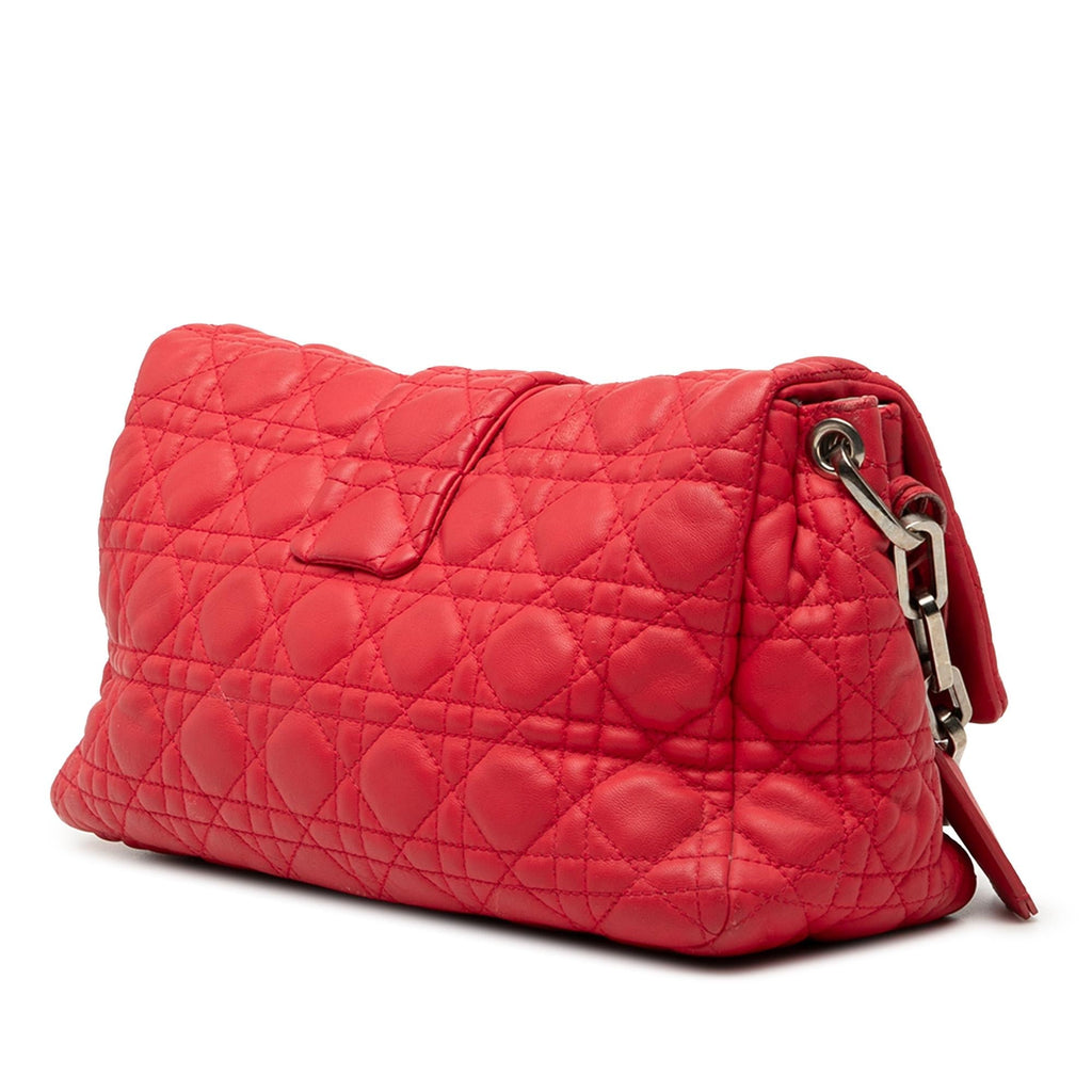 Dior Lambskin Cannage New Lock Shoulder Bag - Red