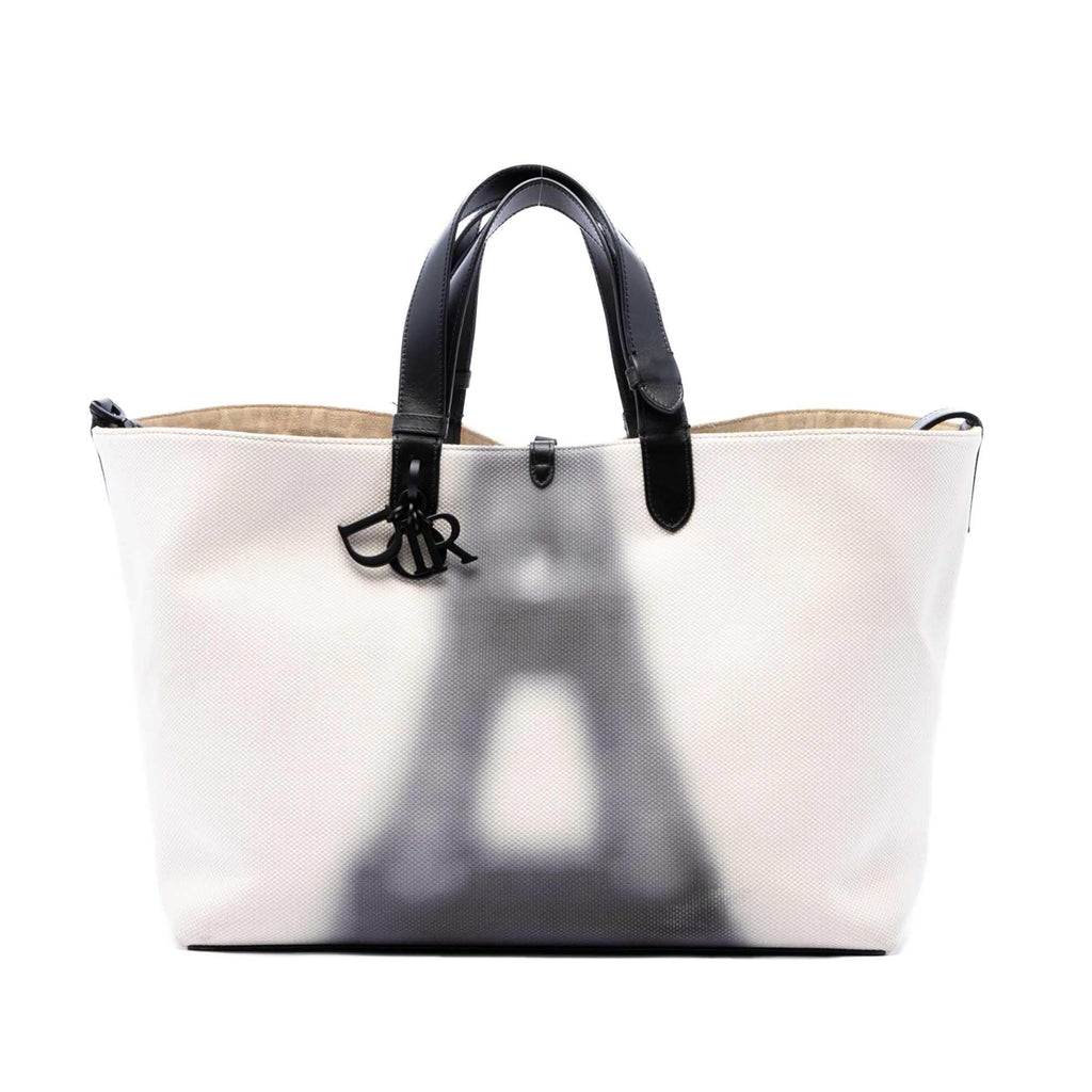 Dior Large Canvas Eiffel Tower Toujours Tote Bag - Black/White