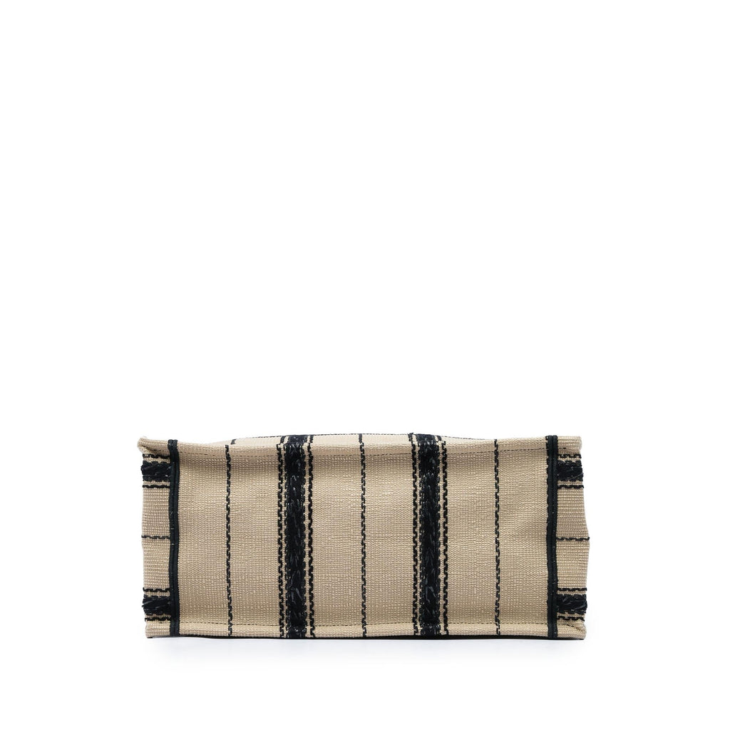 Dior Medium Embroidered Canvas Bayadere Book Tote Bag - Beige
