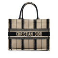 Dior Medium Embroidered Canvas Bayadere Book Tote Bag - Beige