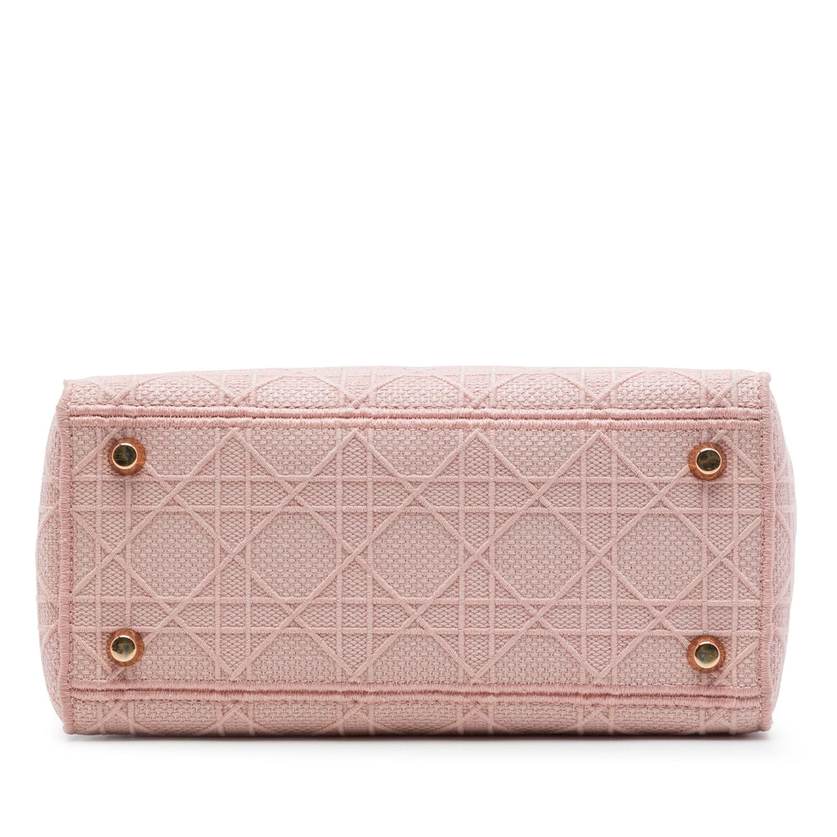 Dior Medium Embroidered Canvas Cannage Lady D Lite Satchel - Pink