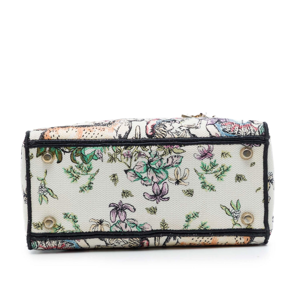 Dior Medium Embroidered Canvas D Constellation Lady D Lite Satchel - White