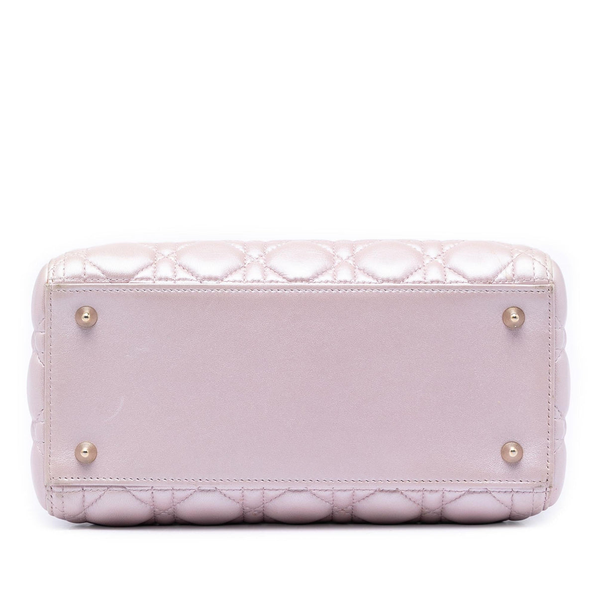 Dior Medium Pearlescent Lambskin Cannage Lady Dior Satchel - Pink