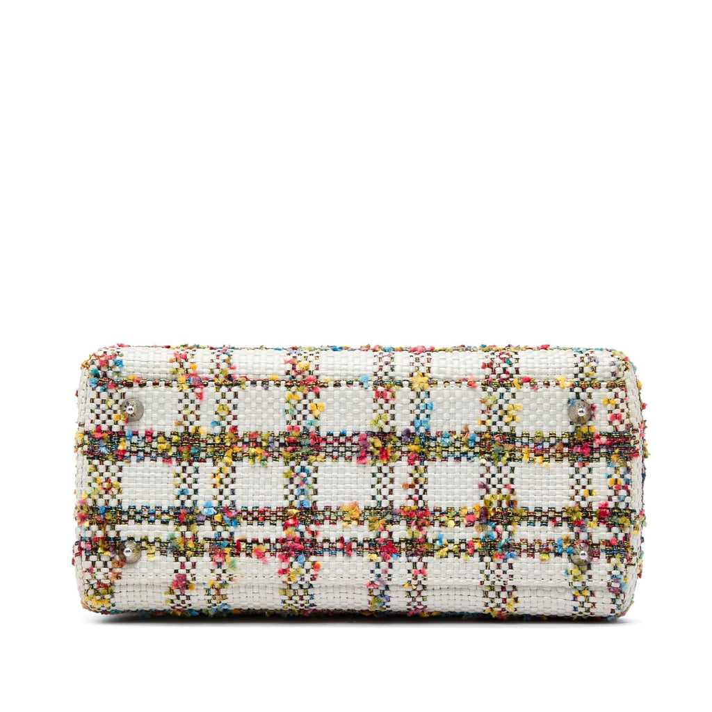 Dior Medium Tweed Lady Dior Satchel - Orange/White