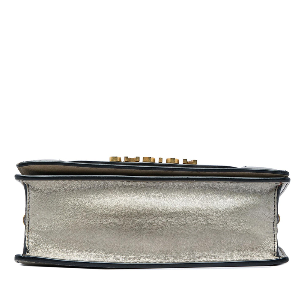 Dior Metallic Calfskin JAdior Clutch with Chain - Silver