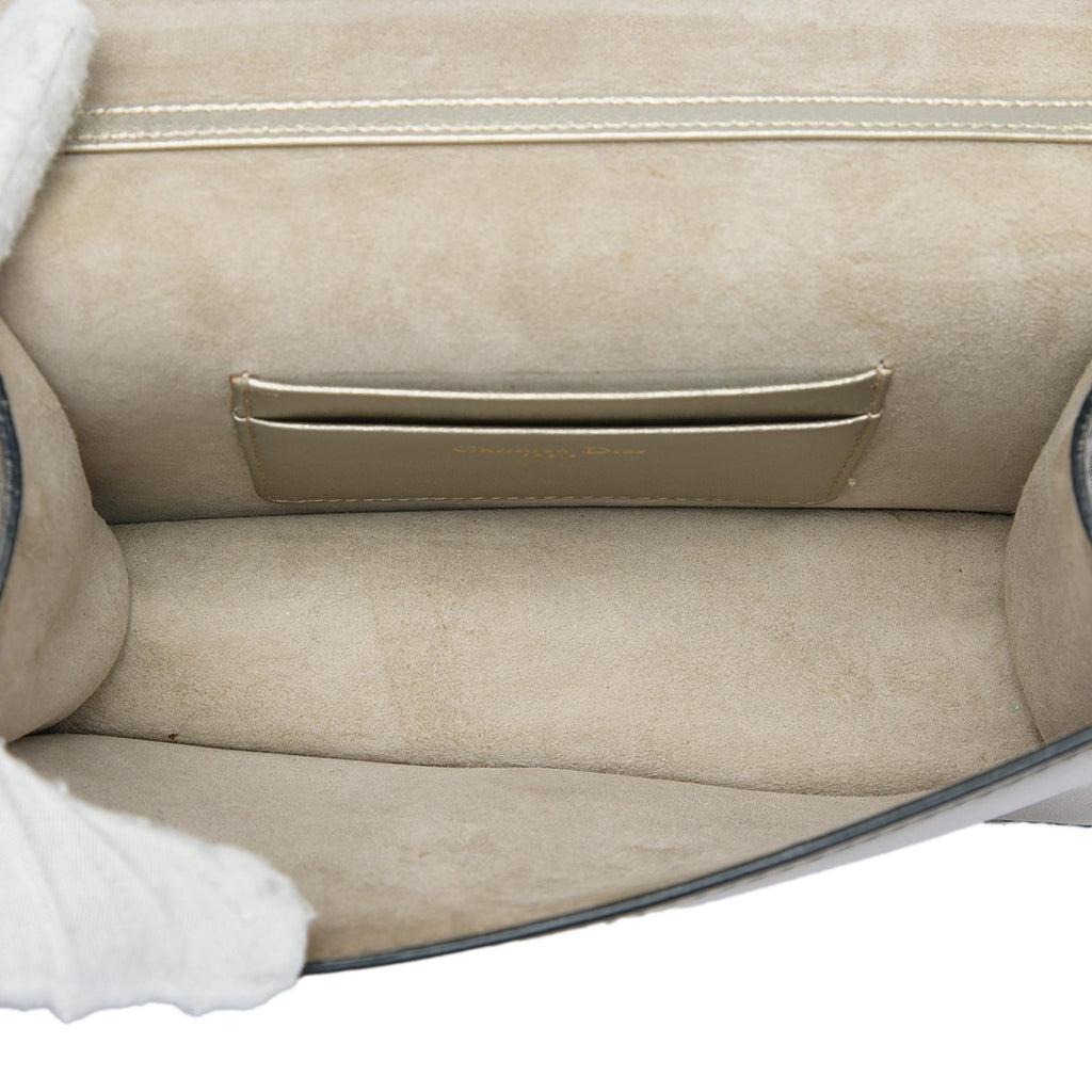 Dior Metallic Calfskin JAdior Clutch with Chain - Silver