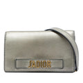 Dior Metallic Calfskin JAdior Clutch with Chain - Silver