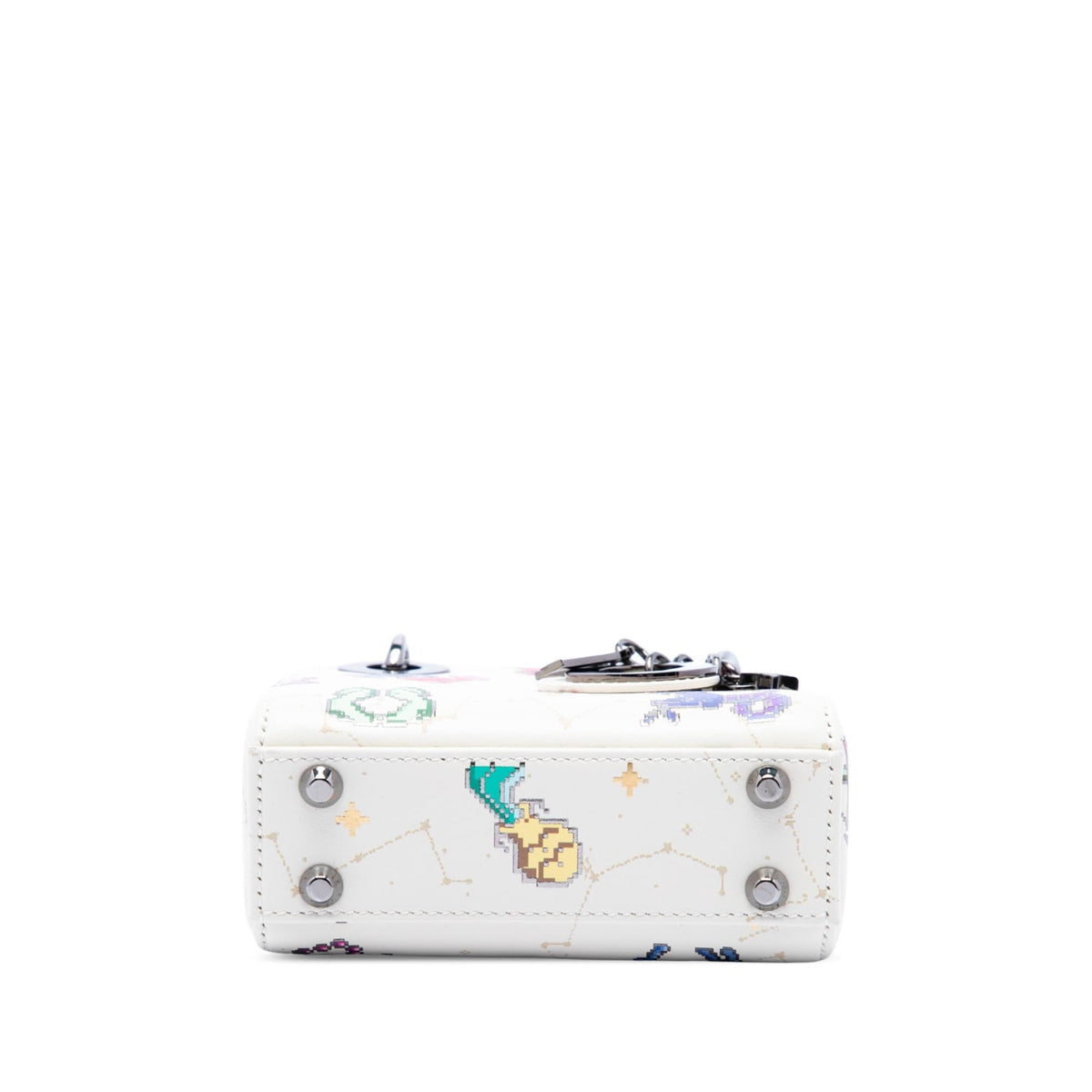 Dior Micro Calfskin Pixel Zodiac Lady Dior Satchel - White