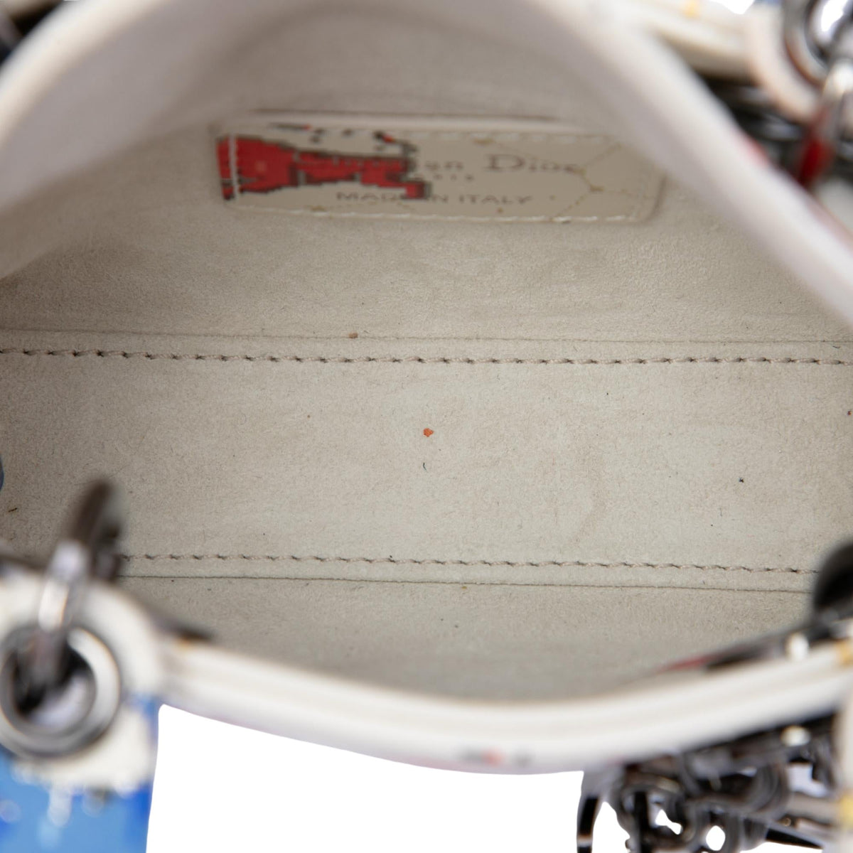 Dior Micro Calfskin Pixel Zodiac Lady Dior Satchel - White