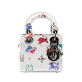 Dior Micro Calfskin Pixel Zodiac Lady Dior Satchel - White