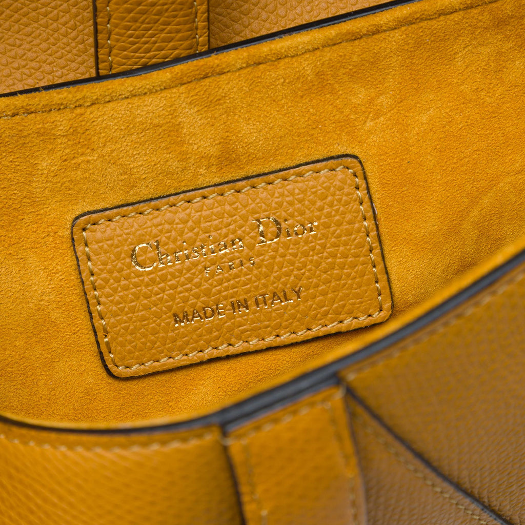 Dior Mini Grained Calfskin Saddle Bag - Brown