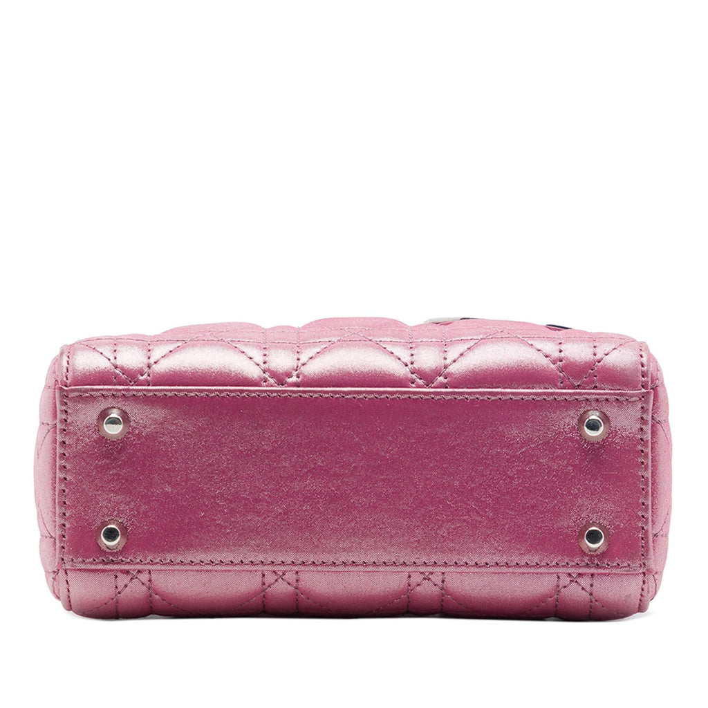 Dior Mini Iridescent Lambskin Cannage Lady Dior Satchel - Pink