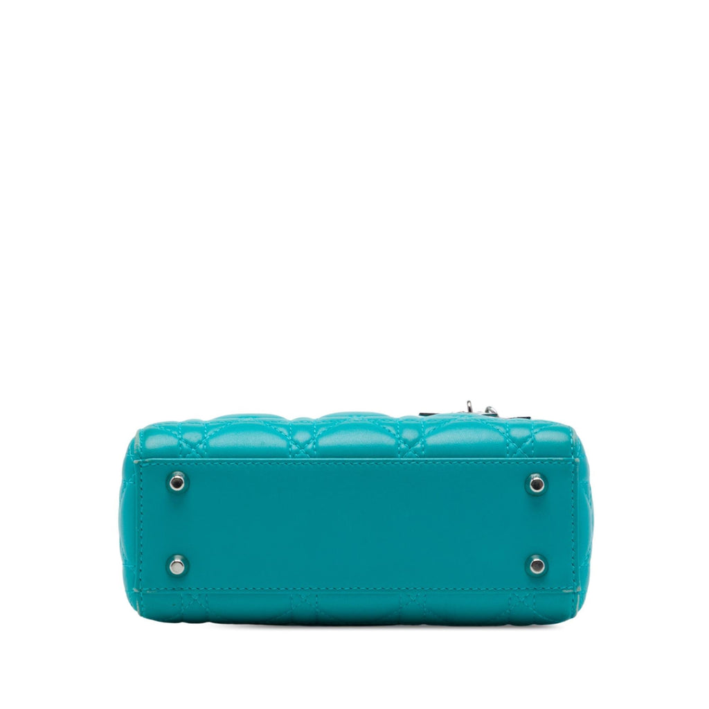 Dior Mini Lambskin Cannage Lady Dior Satchel - Blue