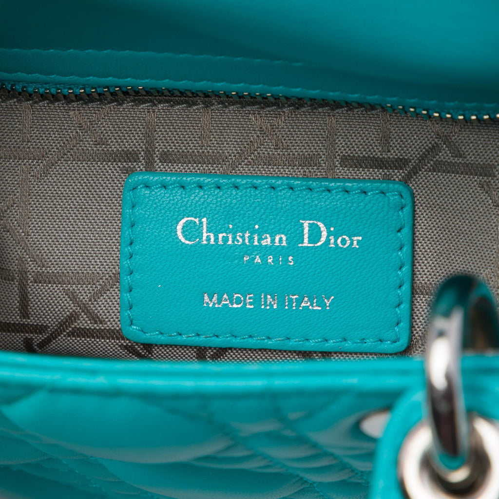 Dior Mini Lambskin Cannage Lady Dior Satchel - Blue