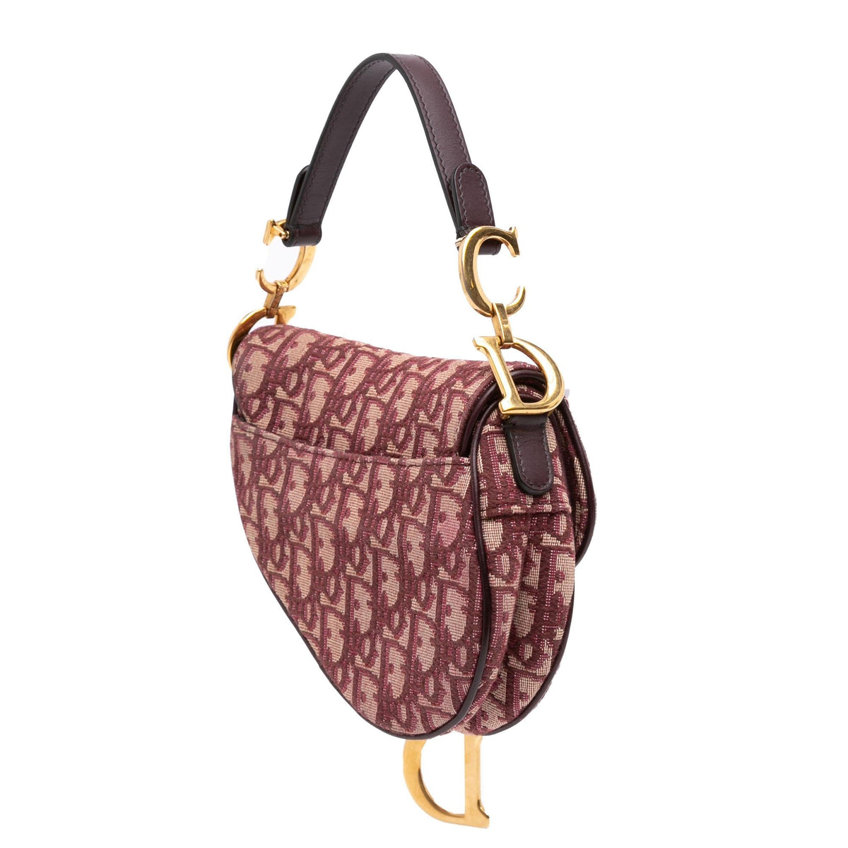 Dior Mini Oblique Canvas Saddle Bag - Red