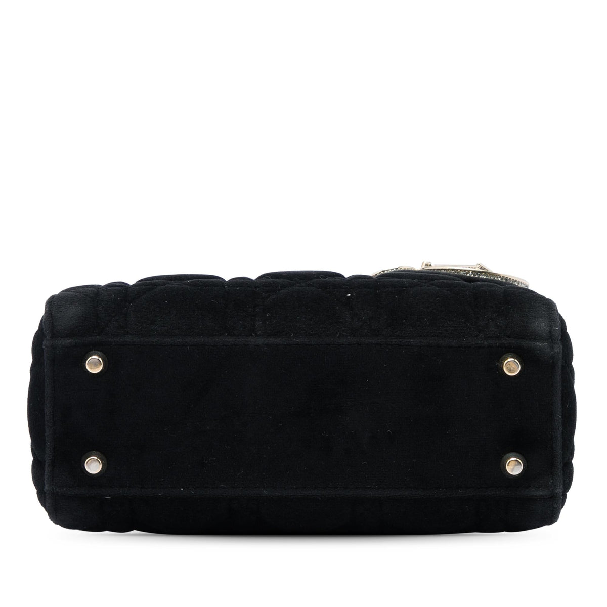 Dior Mini Velvet Cannage Lady Dior Satchel - Black