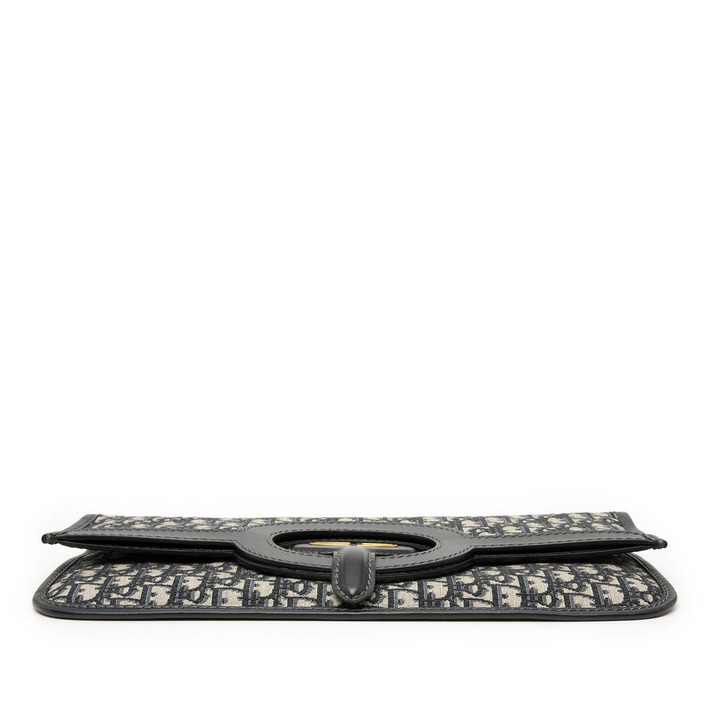 Dior Oblique Canvas Fold Over Clutch - Blue