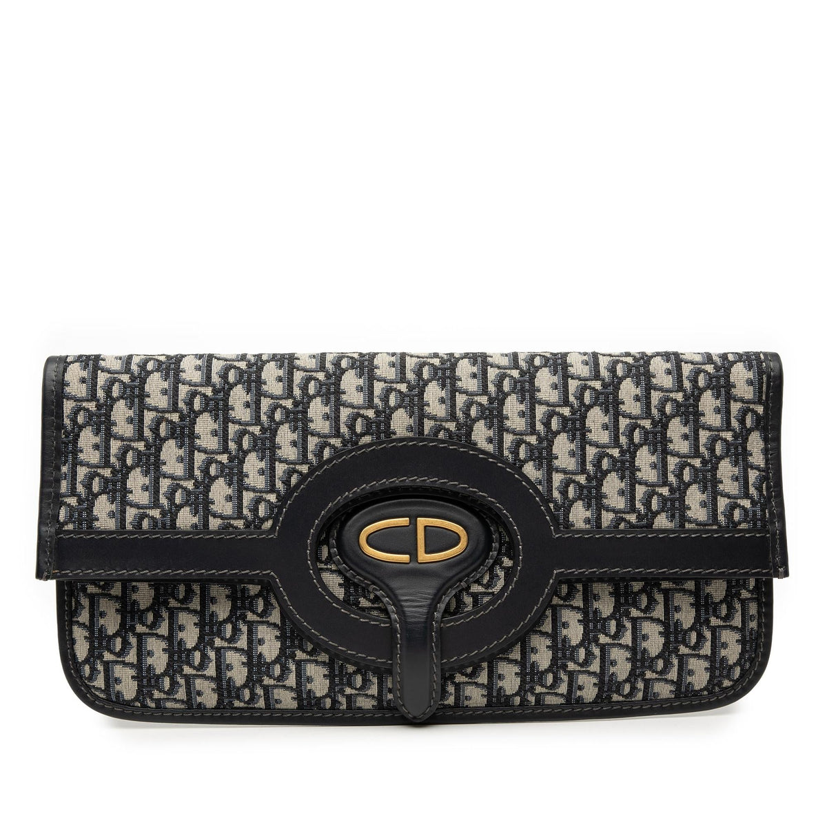 Dior Oblique Canvas Fold Over Clutch - Blue