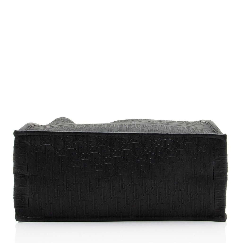 Dior Oblique Embossed Calfskin Large Book Tote Bag - Black