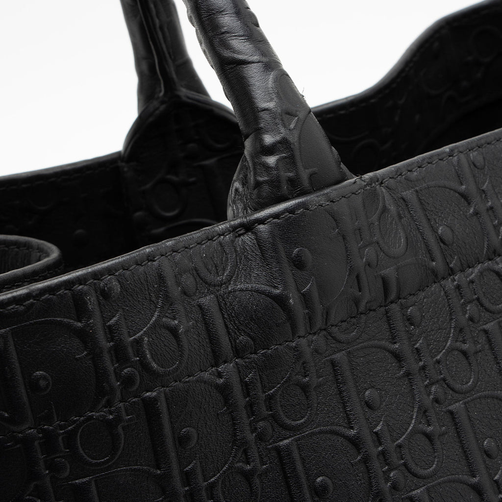 Dior Oblique Embossed Calfskin Large Book Tote Bag - Black