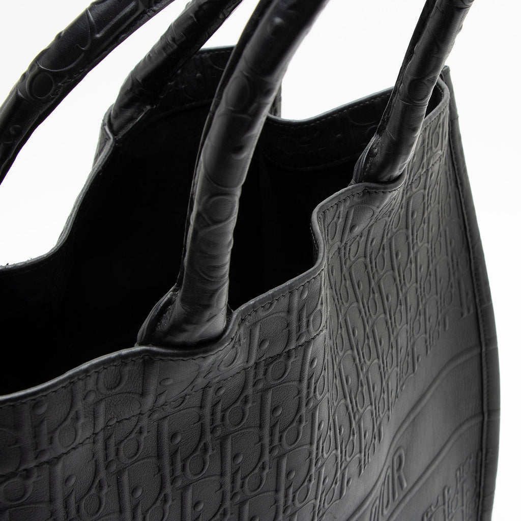 Dior Oblique Embossed Calfskin Large Book Tote Bag - Black