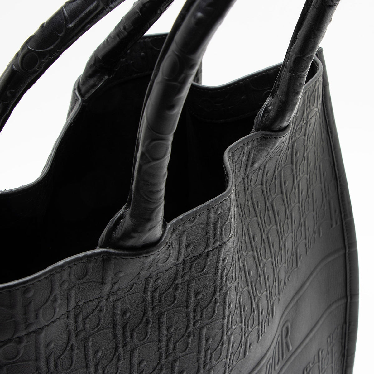 Dior Oblique Embossed Calfskin Large Book Tote Bag - Black