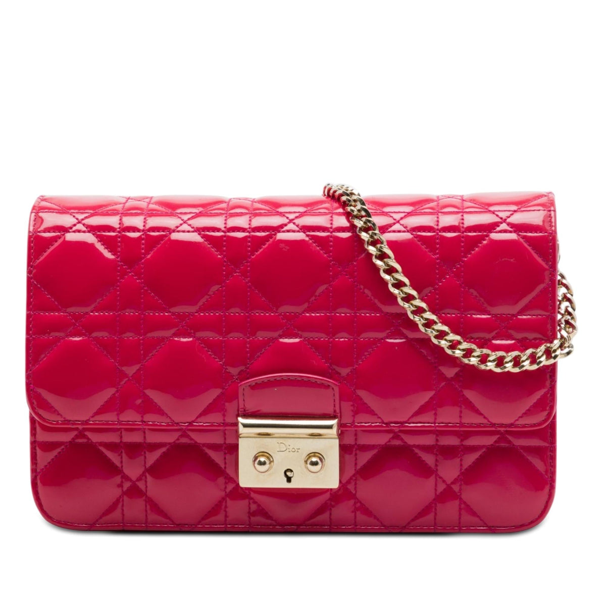 Dior Patent Cannage Miss Dior Promenade Crossbody Bag - Pink