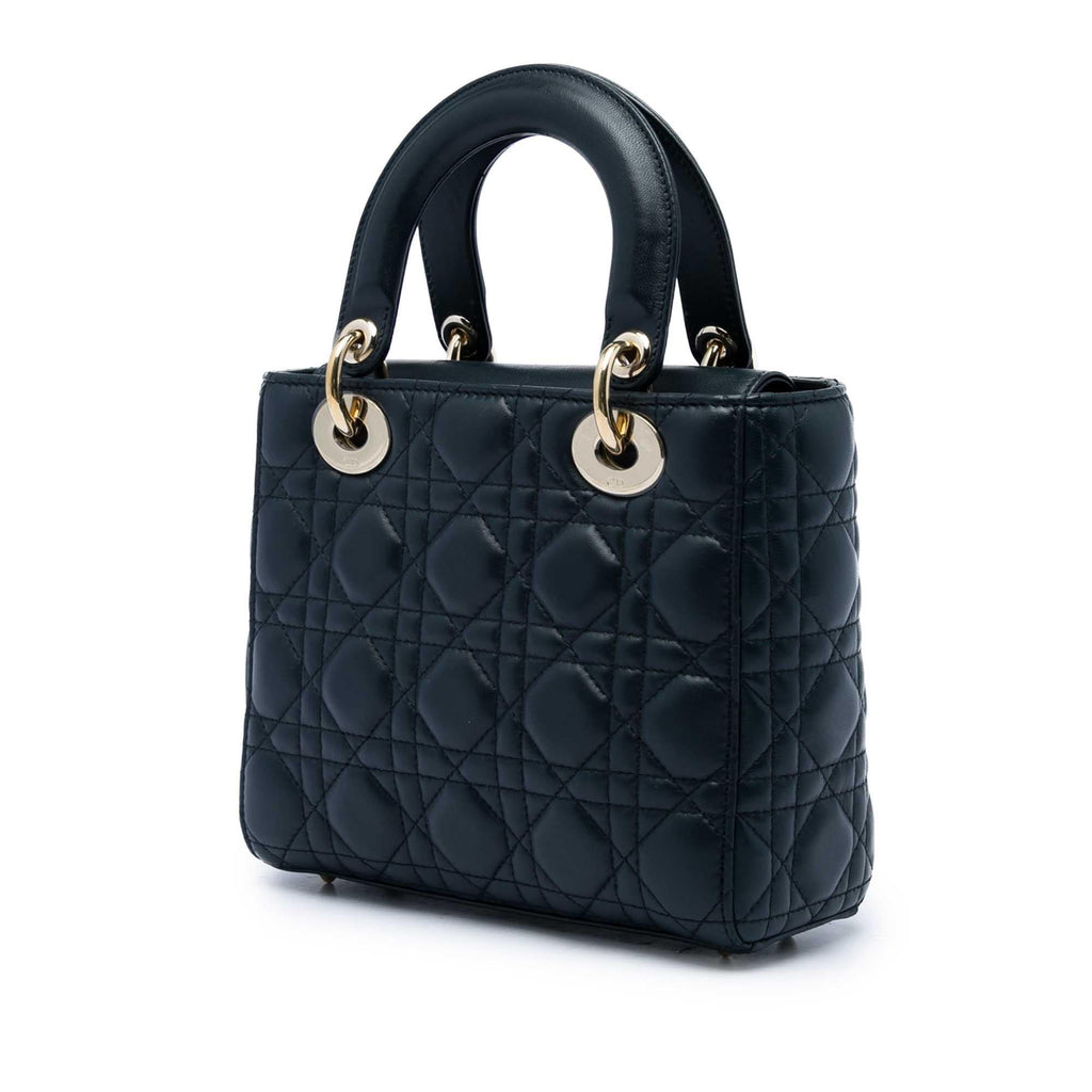 Dior Small Lambskin Cannage MyABCDior Lady Dior Satchel - Black