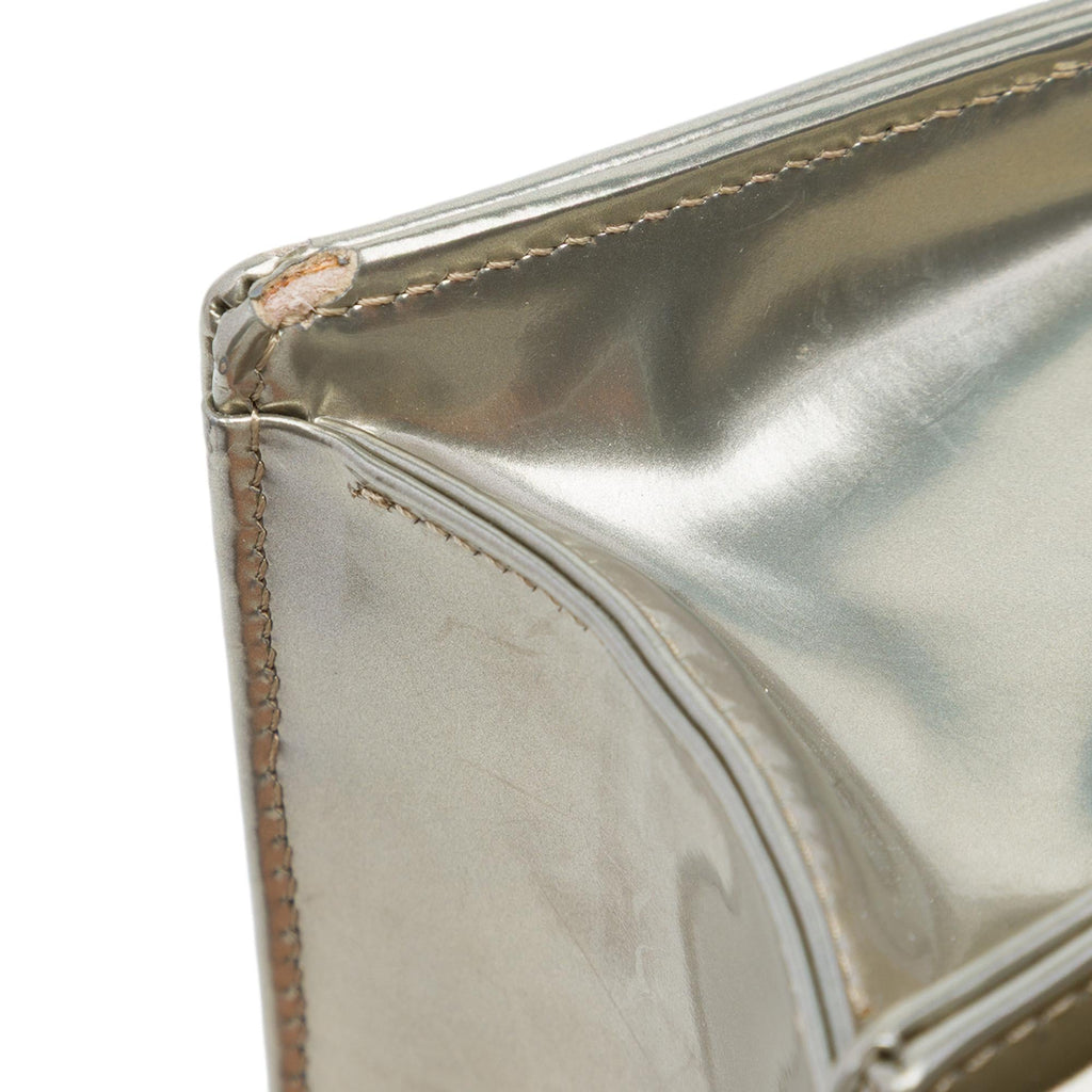 Dior Small Studded Patent Diorama Flap Crossbody Bag - Silver