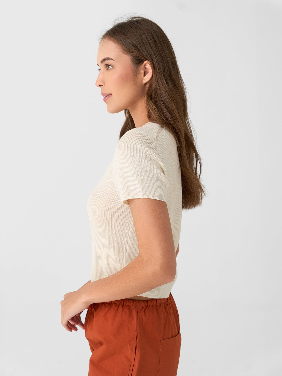 Eterne Women's Rib Stitch Baby Tee