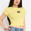 ED HARDY BUMBLEBEE EMBROIDERED BABY TEE LEMON
