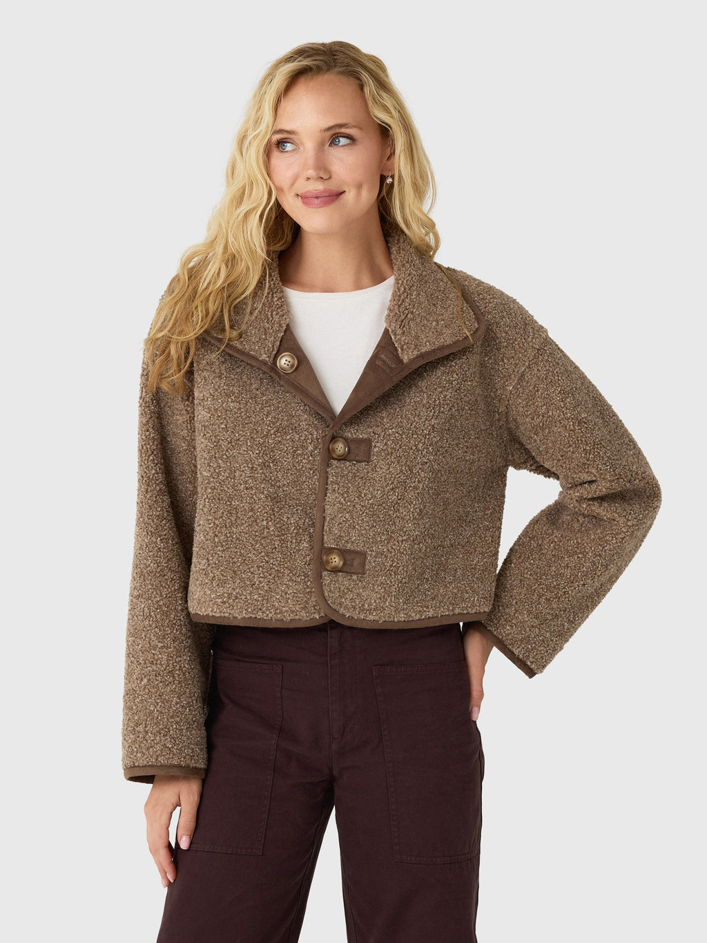 Velvet Women's Esme Sherpa Reversible Cropped Jacket