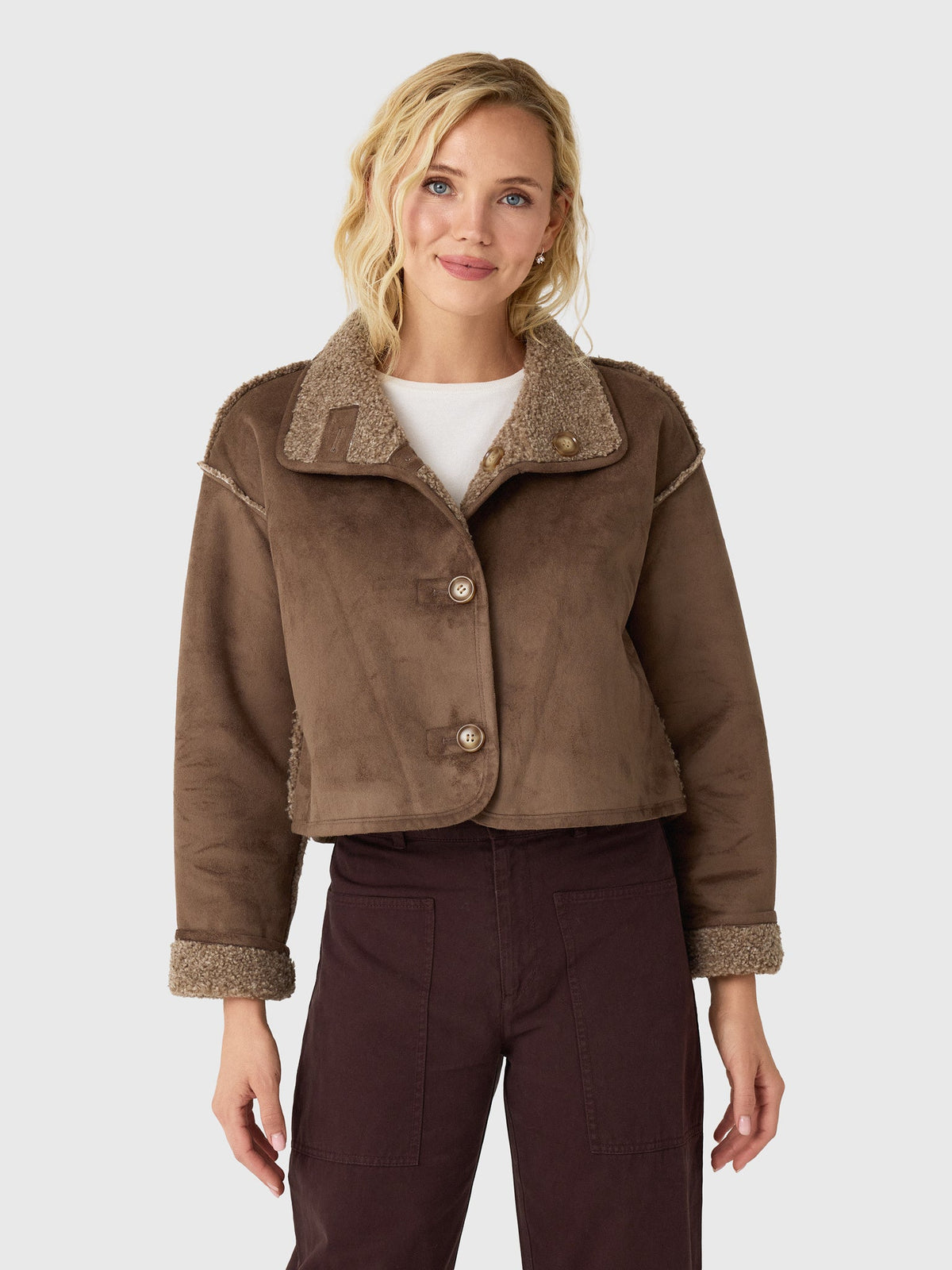 Velvet Women's Esme Sherpa Reversible Cropped Jacket