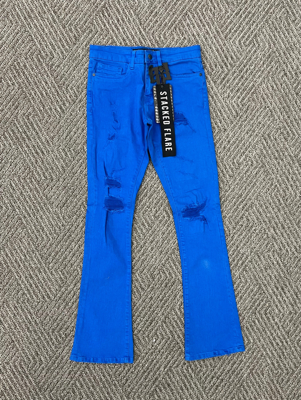 STYLO DENIM ROYAL BLUE STACKED FLARE